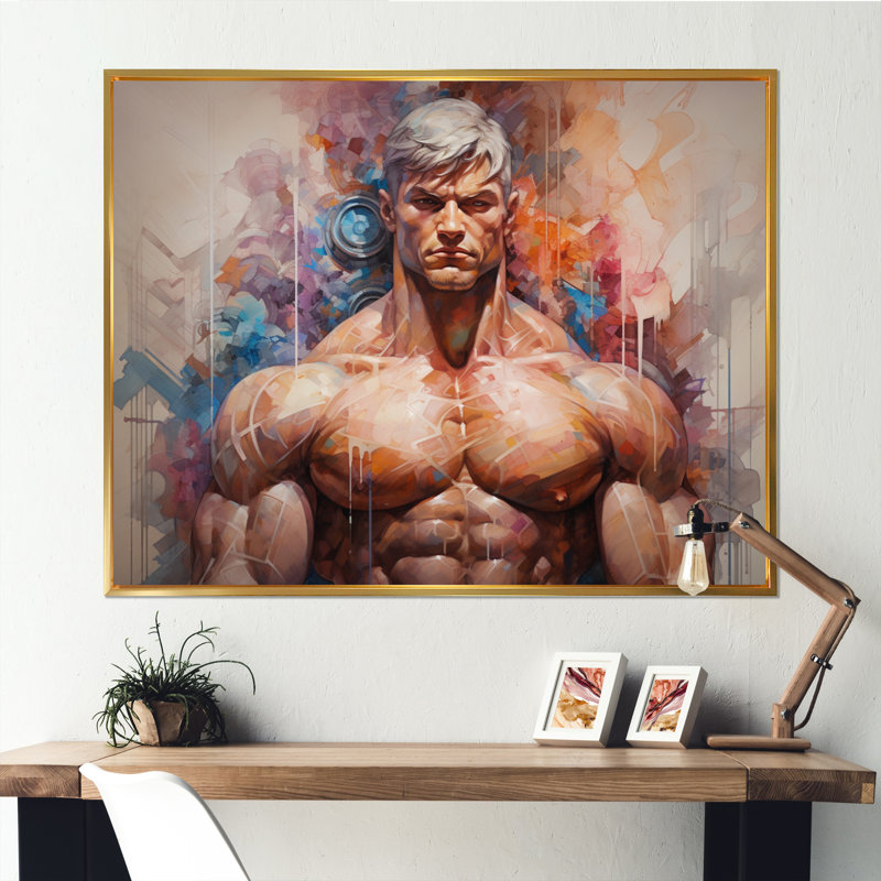 Body Muscle Muscle Symphony III - reproduction sur toile, Cadre flottant doré, H 24 po x l 32 po x P 1 po