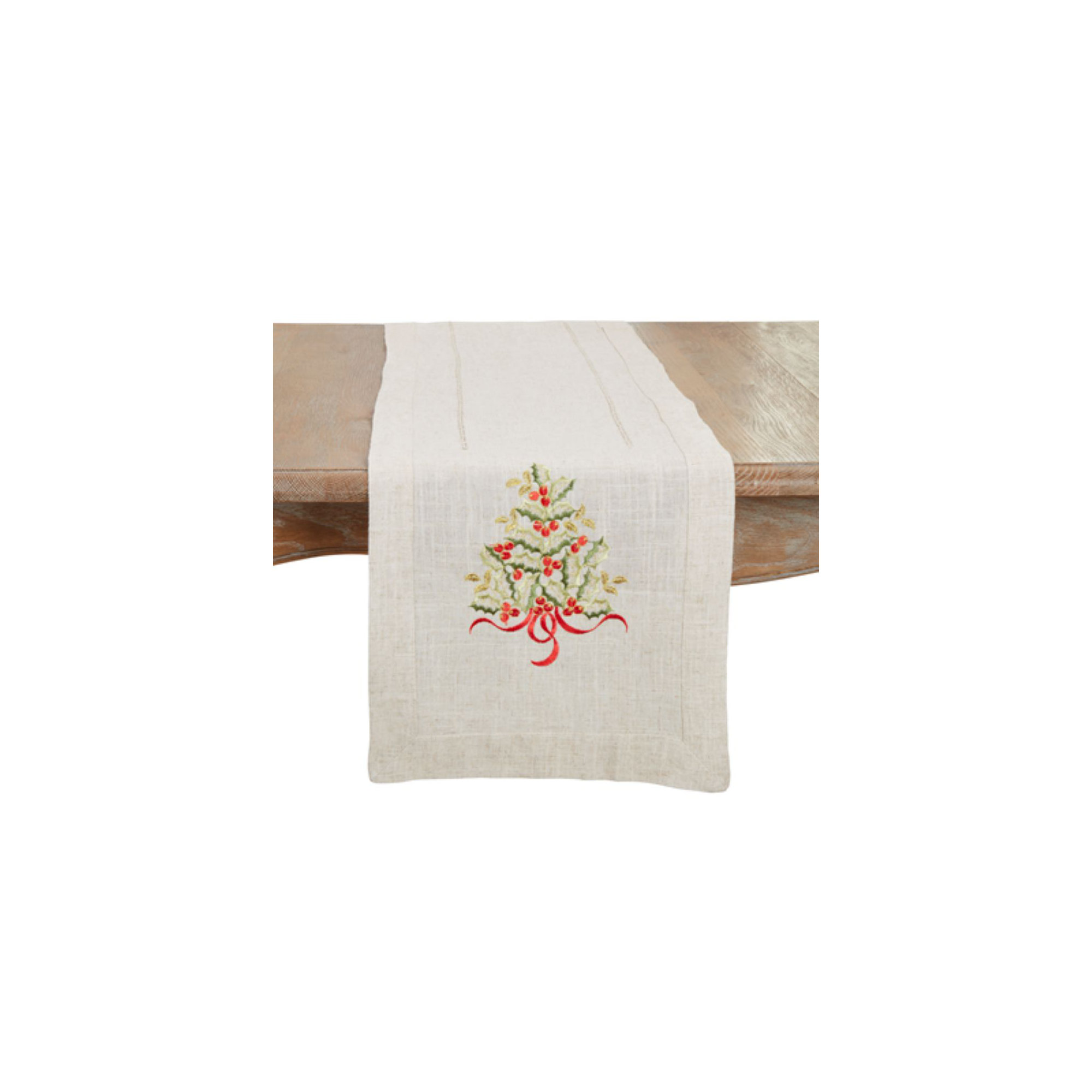 Ayverie Floral Christmas Table Runnner, 108" x 16"