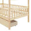 Lit simple en bois avec deux tiroirs-1173772101