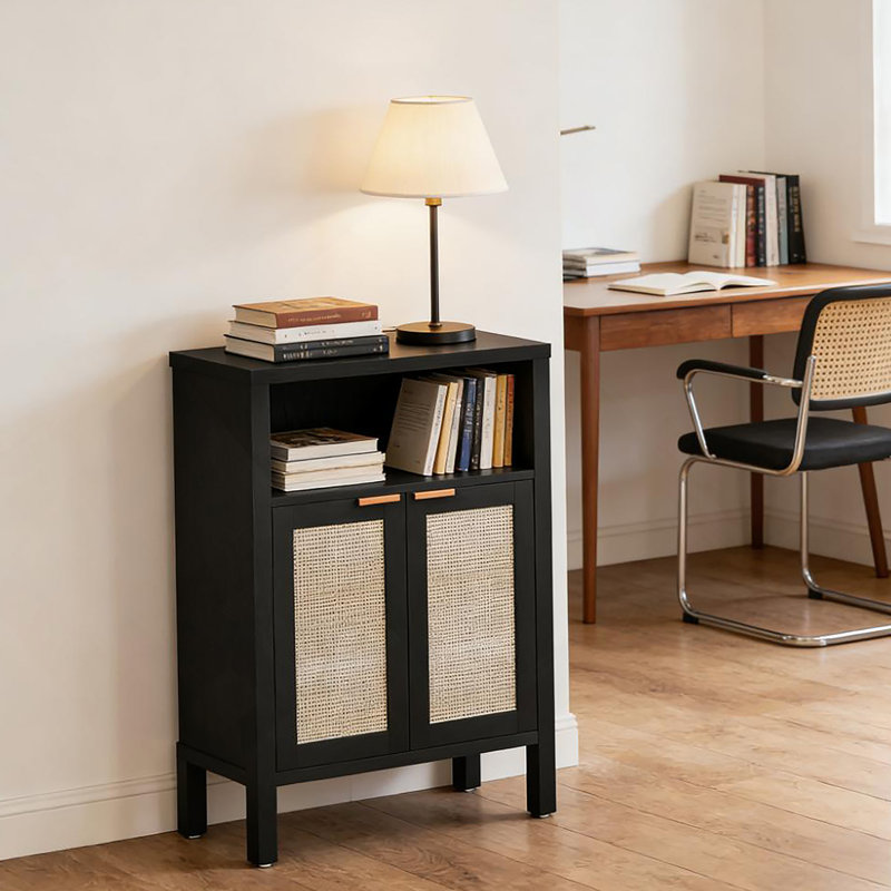 Coffee Bar Cabinet,Buffet Cabinet With Storage,Nordic Style Cabinet,With Adjustable Shelf, Black