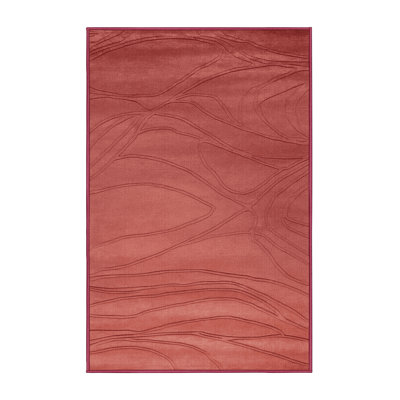 Machine Washable Abstract Red Area Rug