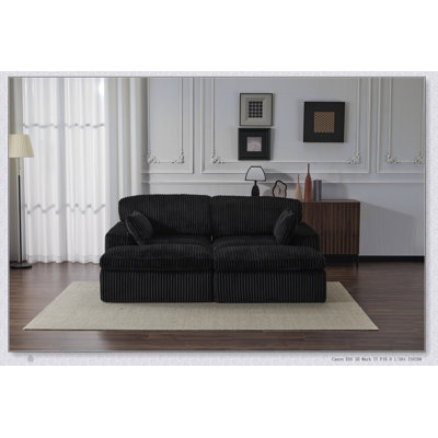 Double méridienne intérieure, canapé-lit rembourré surdimensionné pour l'intérieur, canapé-lit luxueux à assise profonde, causeuse modulaire, causeuse en velours côtelé pour le salon, aucun assemblage requis
