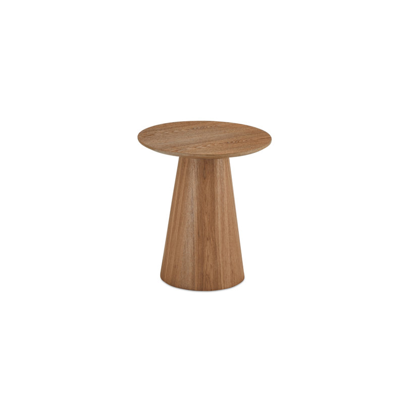 Ludwicka Coffee Table Light Grey DIA 60x40, 50cm H x 45cm W x 45cm D, Natural Wood, Natural Wood