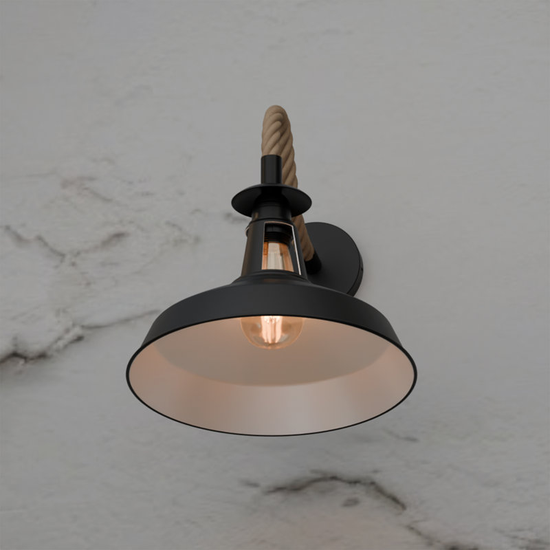 Mairead Candle Wall Light, No, Black Inner White