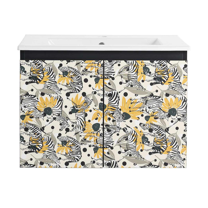 Meuble-lavabo mural 24 po avec lavabo en céramique