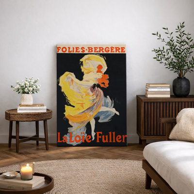 Art nouveau danseur La Loie Fuller, photos de salon rétro, impression sur toile encadrée
