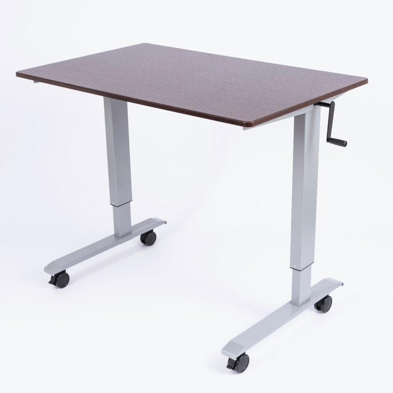 Bureau debout à hauteur ajustable Belvedere, l 59 po x P 29,5 po, Brun / Argenté