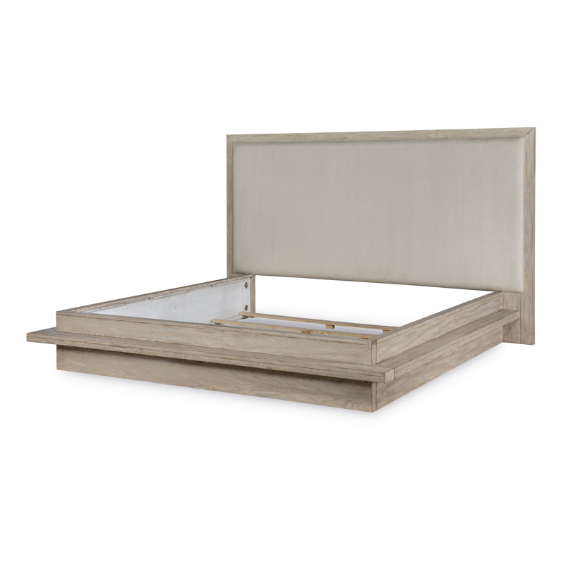 Appleton Complete Upholstered Bed, California King, Weathered Oak