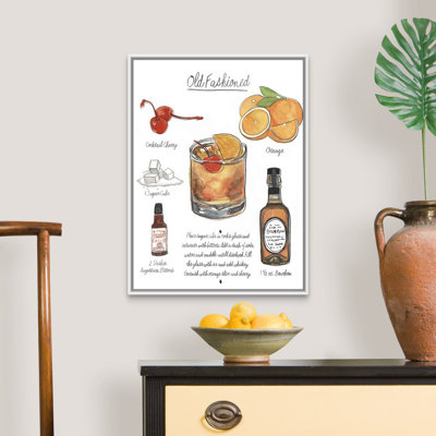 " Classic Cocktail - Old Fashioned " by Naomi McCavitt Painting Print