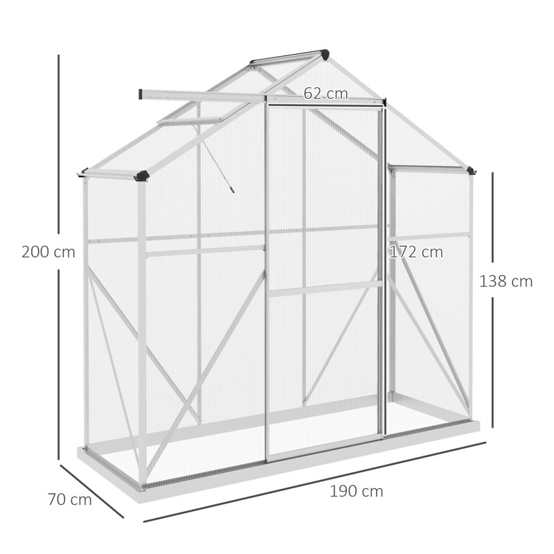 Brydin 15 Ft W x 5.8 Ft D Greenhouse, White