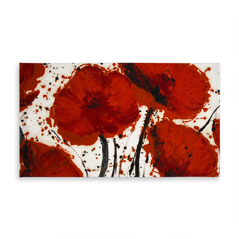 Abstract Paint Splash Red Flowers Tablecloth for Home Decor