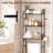 3-Tier Over The Toilet Storage Shelf, Freestanding Metal Bathroom Organizer with Hooks, Space Saving Bathroom Storage Rack-1039016183
