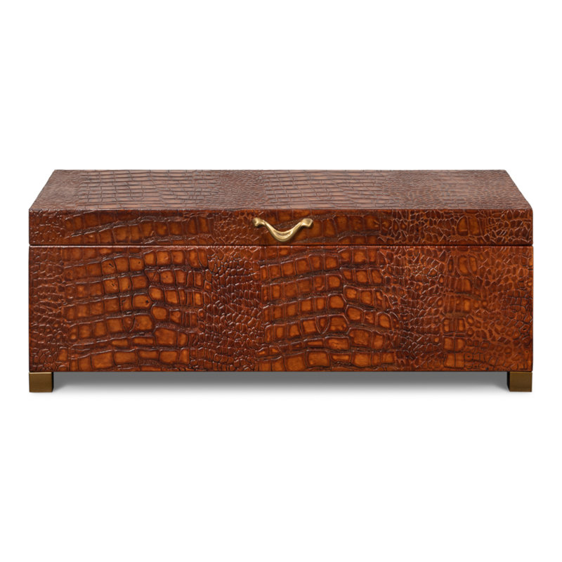 Shagreen Handmade Decorative Trunk, Brown