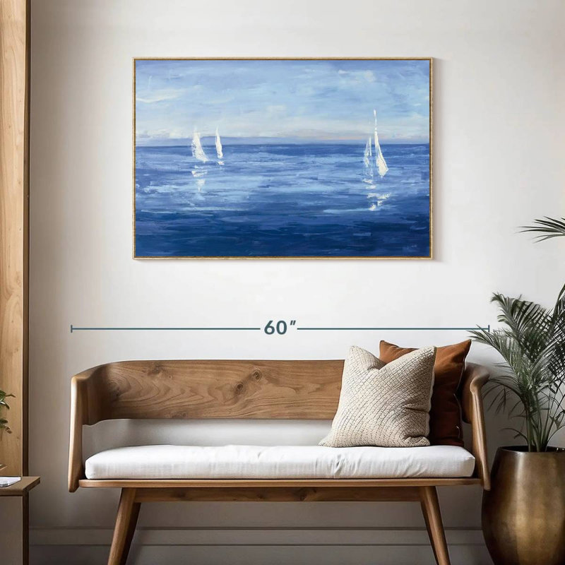 Voile ouverte, Cadre flottant en bois naturel, 43 po x 29 po