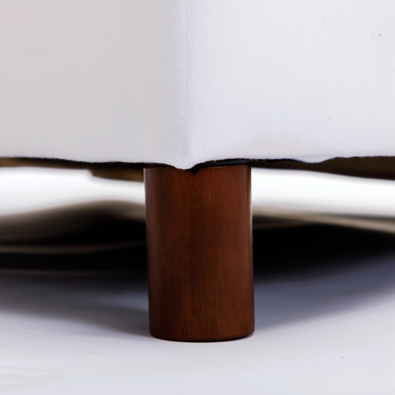 Canapé modulaire à siège simple avec 1 repose-pieds, Lin gris pâle