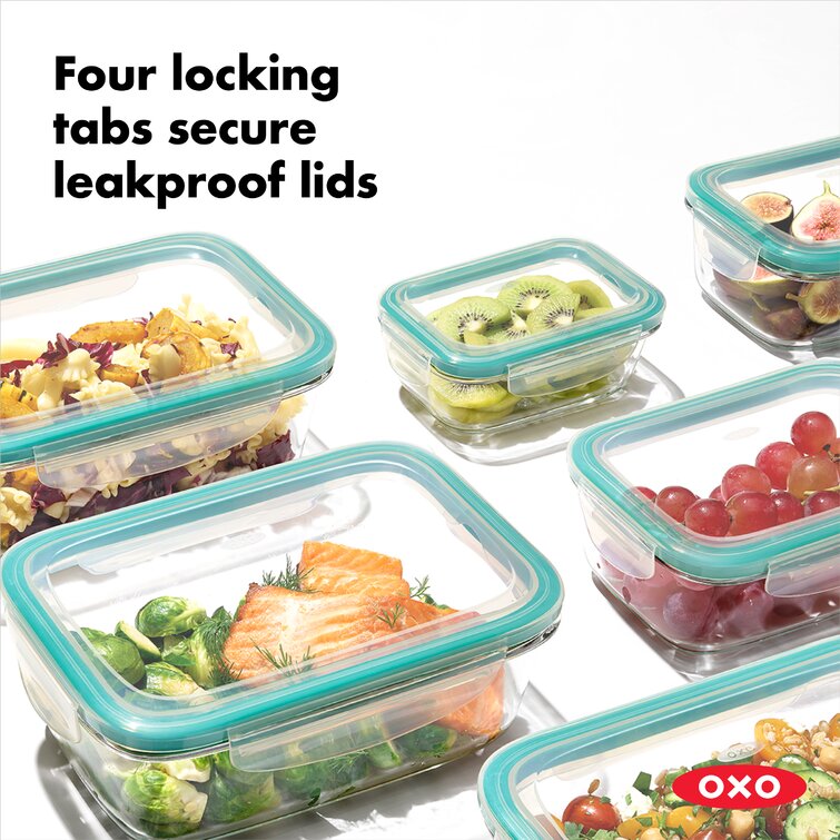  OXO Good Grips 4 Ounce Smart Seal Glass Rectangle Food