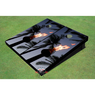 2' x 4' Tiki Torch Cornhole Board Set
