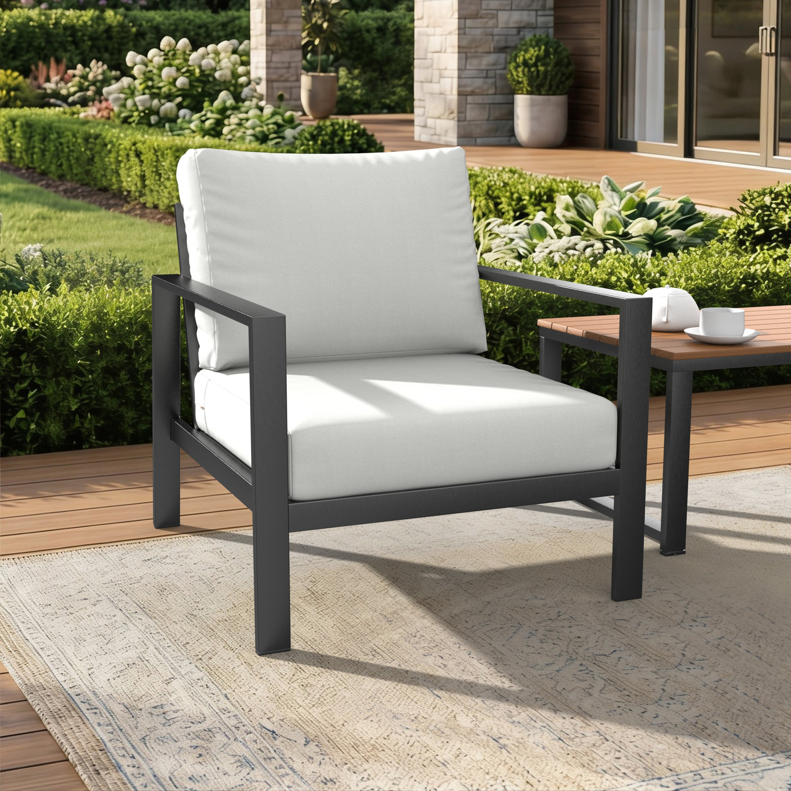 Amala Outdoor Sunbrella® Seat/Back Cushion, 25" W x 25.5" D, Sunbrella® Canvas White