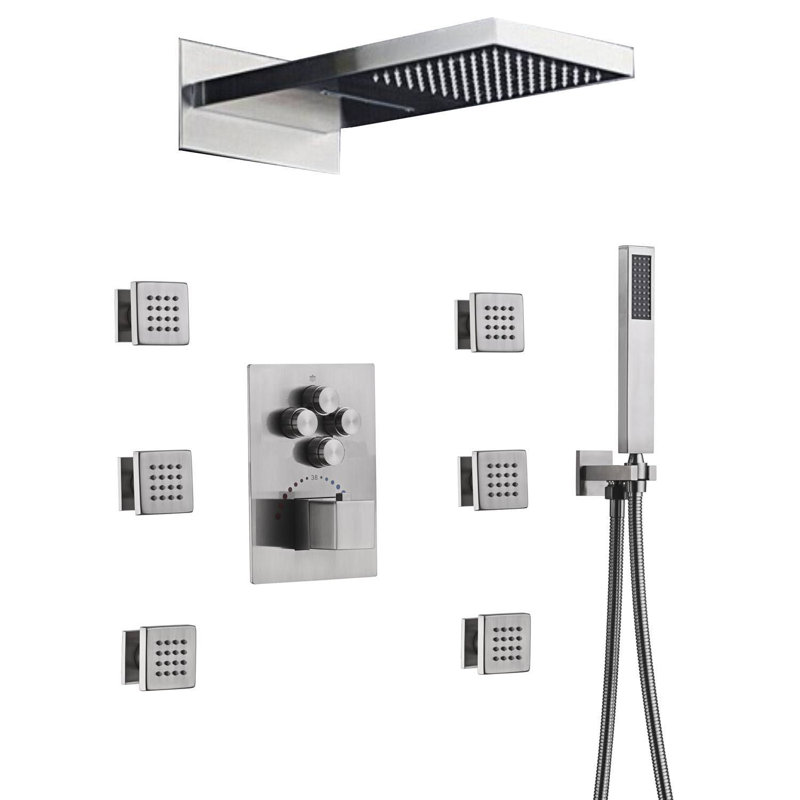 All-In-One Kit with Rough in-Valve, Brushed Nickel