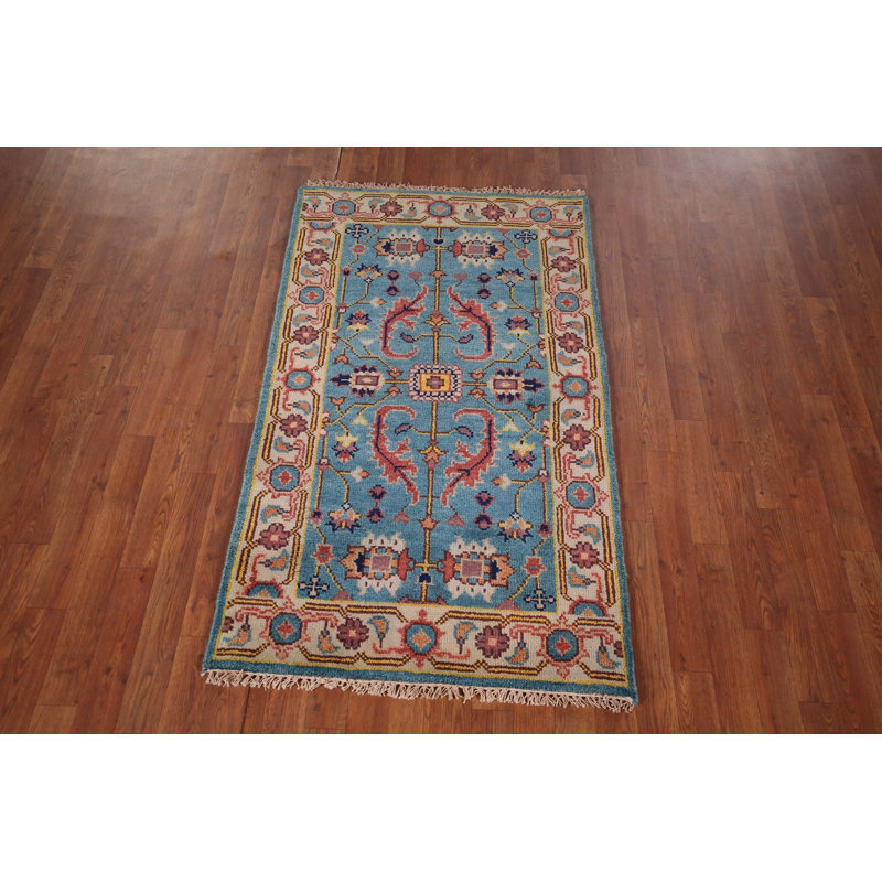 Light Blue Handmade Oushak Indian Accent Rug 3x5