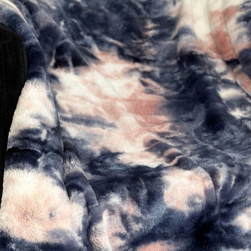 Couverture Fureal, L 60 po x L 90 po, Rose et bleu marine