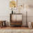 2 Door Sideboard Buffet Cabinet with Raised Shaped and Geometric Line Texture Door Panel-642104649