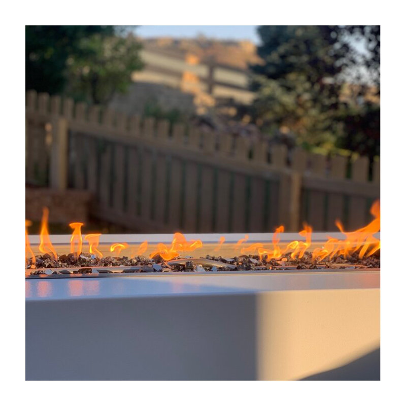 Pismo Fire Pit, White, Propane, 24" H x 48" W x 24" D