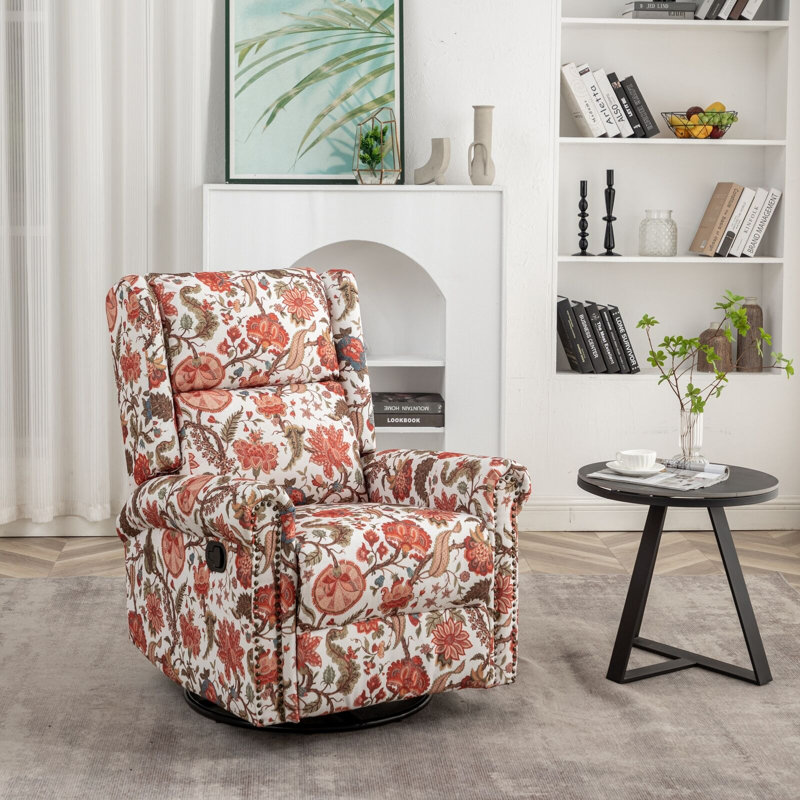 Quantico 92cm Wide Swivel Wing Chair Recliner, Red
