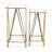 Aeriva Set of 2 Square Metal Modern Tables | Mirror Top | - Gold-781659802