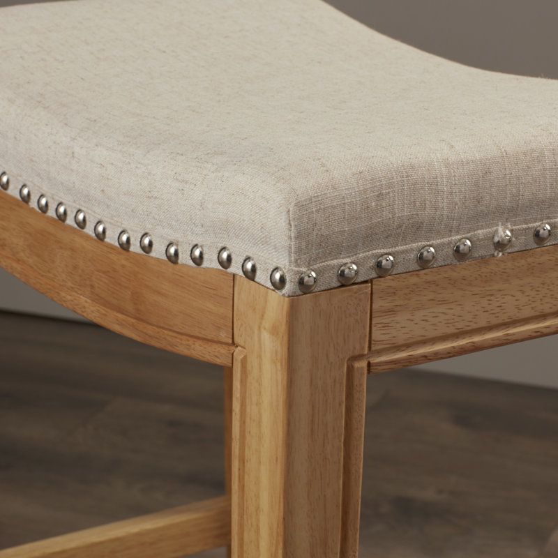 Tabouret de comptoir 26 po Asela, Blond naturel, Beige, Tabouret de comptoir (siège d'une hauteur de 26,2