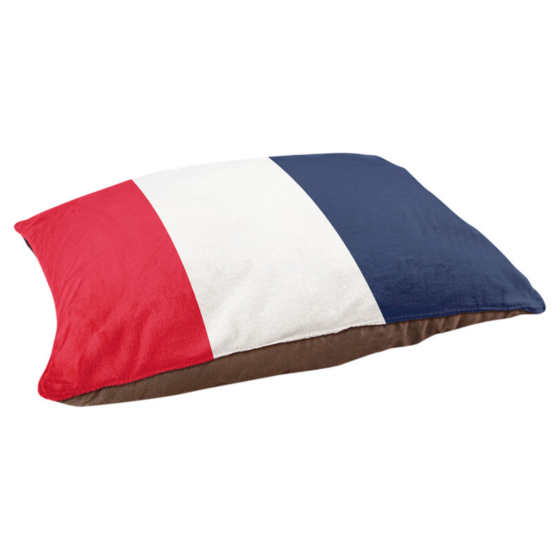 Oreiller pour chien Philadelphia, Moyen (l 28 po x P 18 po x H 9,5 po), Rouge / blanc / bleu marine