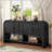 Versatile Console Table With Woven Wood Slats And Solid Wood Veneer,Suitable For Entryway, Hallway, Living Room,Foyer,Corridor-1234056343