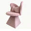 Chaises d'appoint pivotantes Modern 360, dossier papillon en chenille rose pour meuble-lavabo