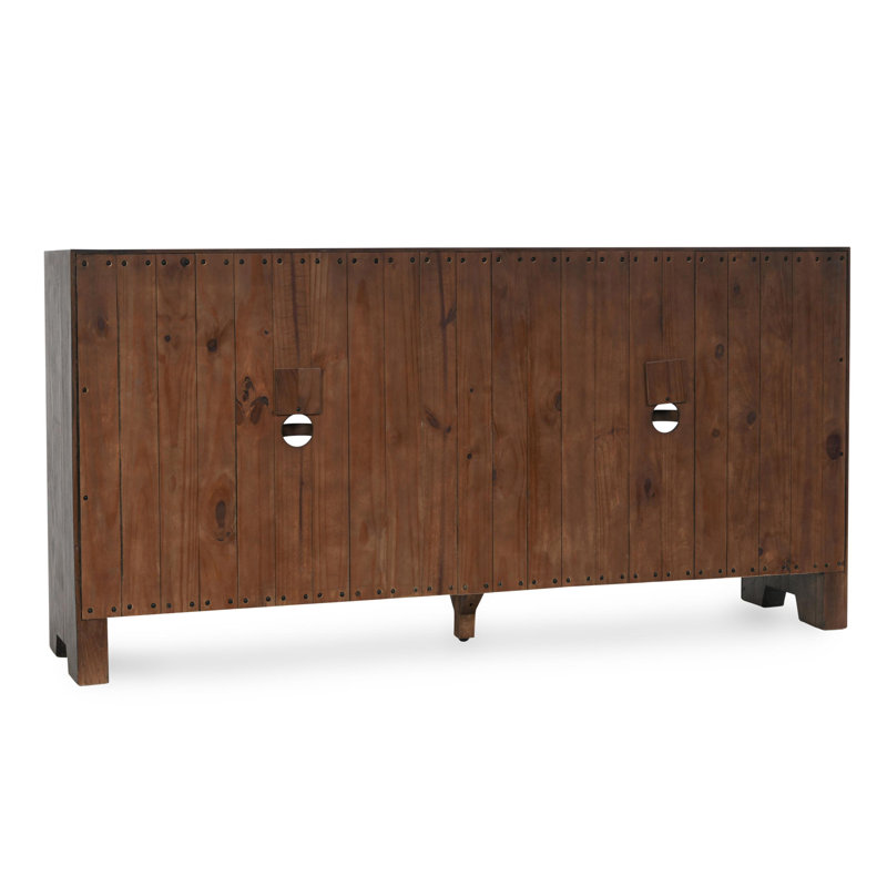 Troy 72" Reclaimed Oak Wood Buffet Sideboard In Brown