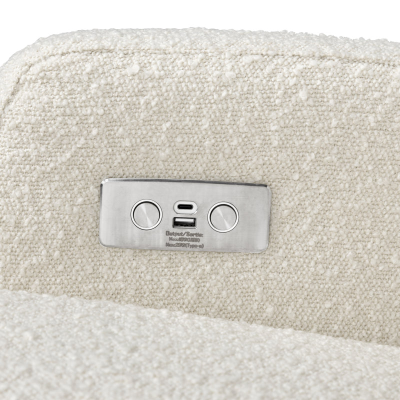Crewe Electronic Recliner and Swivel Glider in Eco-Performance Fabric, Beige Boucle