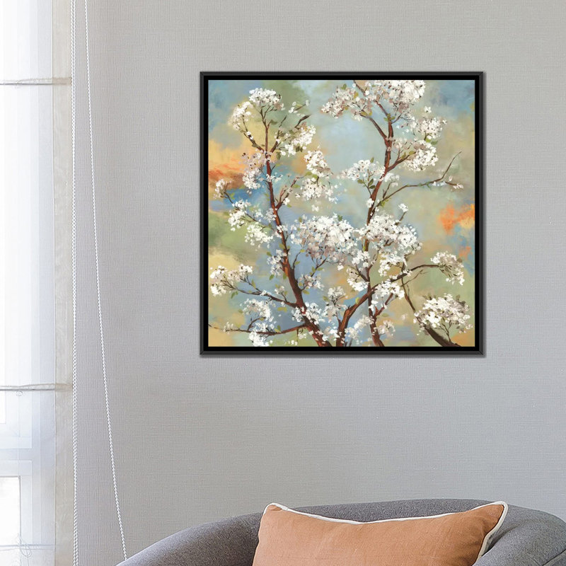 « vignette i », impression sur toile, H 18 po x l 18 po x P 1,5 po, Toile avec cadre noir, Pas de tapis