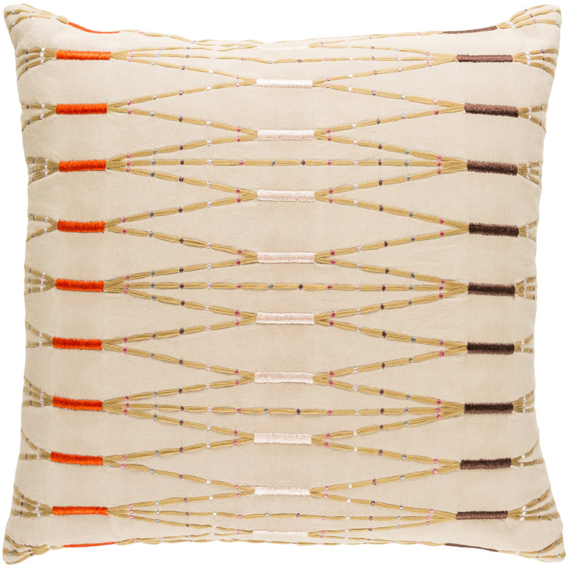 Coussin décoratif en coton , 20 po x 20 po, Marine / Sarcelle, Polyester / bourre de polyester