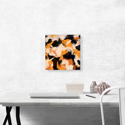 " Orange Black Tan Camouflage Pattern " Painting Print