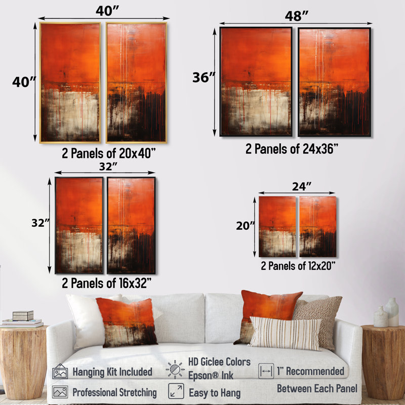 «Lyrical Abstraction Collage II», grand ensemble de 2 collages abstraits décoratifs, H 40 po x l 40 po, Brun