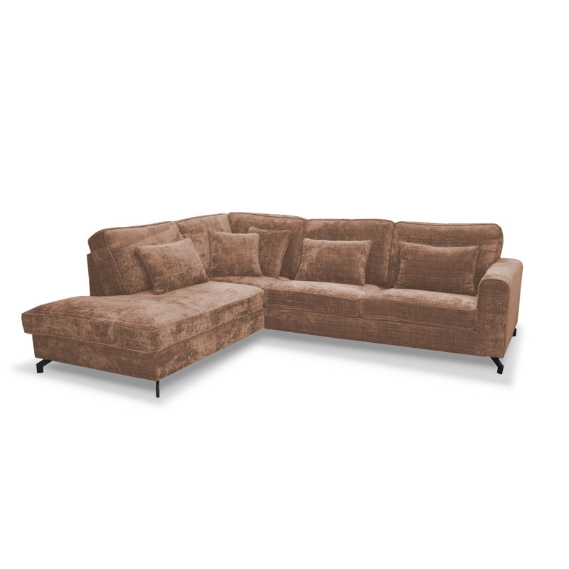 5 Seater Sofa & Chaise, Left Hand Facing, Brown