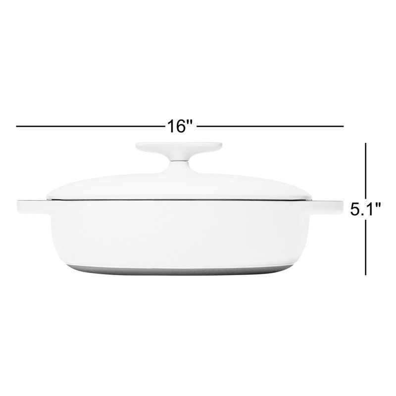 Caraway 3.5Qt Enameled Cast Iron Braiser W/ Domed Lid, Cream
