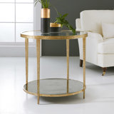 Sculpture Glass End Table