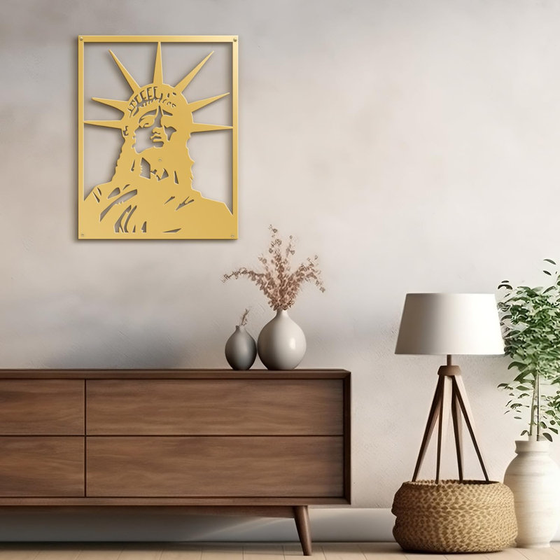 Décoration murale en métal, Or, H 30 po x l 20 po x P 0,05 po