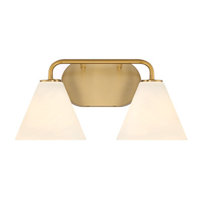 Falbo 2-Light Bathroom Vanity Light in Warm Brass