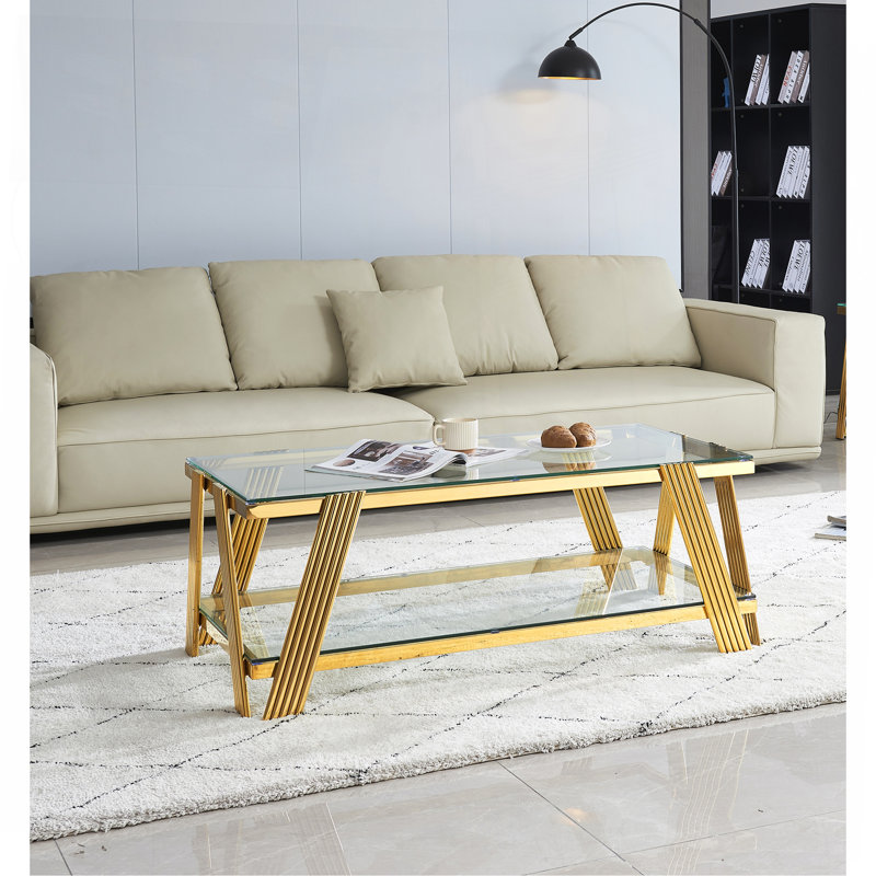 Table basse 47 po, Doré