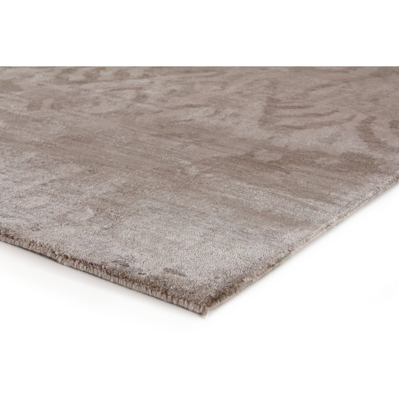 Antique'd Silk Damask Area Rug, Rectangle 6' x 9'