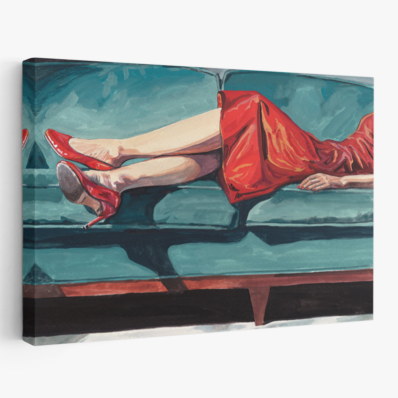 Just Resting My Eyes - art chaic beige, bleu et brun, H 16 po x l 24 po