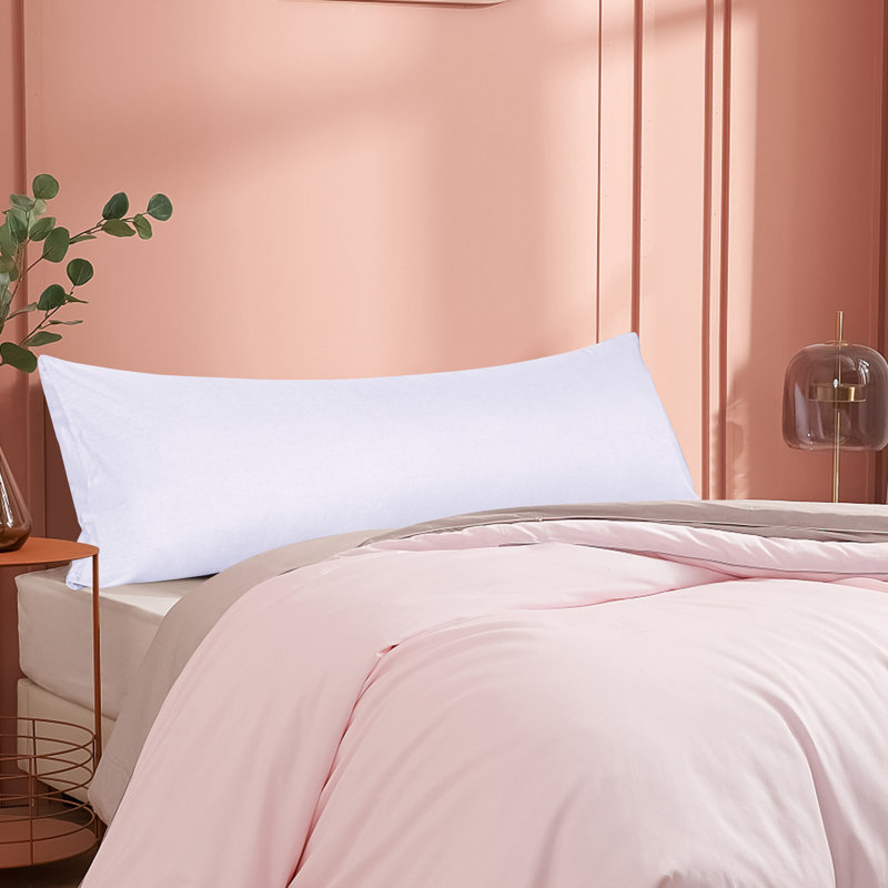 Body Pillow Cover, 1800 Brushed Microfiber Body Pillowcase with Envelope Closure - 20x54 Inches - NTBAY, White