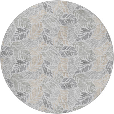 Premium Machine Washable Dream Shag ADS198 Leaves Rug