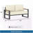 52" All-Weather Aluminum Patio Loveseat Sofa With Thick Beige Cushions